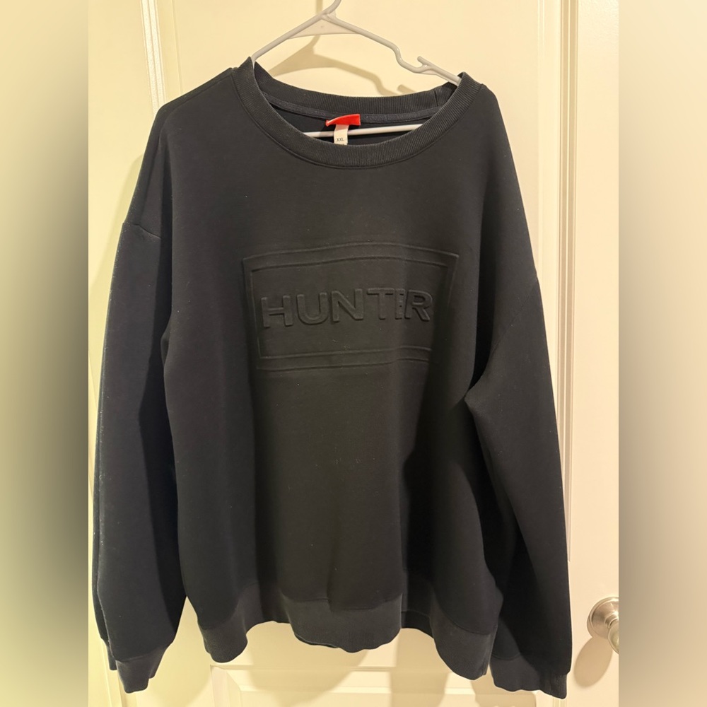 Hunter Black Crewneck Sweater Ribbed Knit Casual